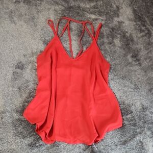 Lush Red Double-Strap V-Neck Camisole